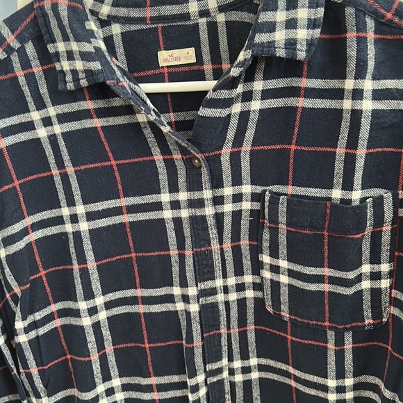 Plaid button down, pink, blue and white :) - Picture 2 of 2